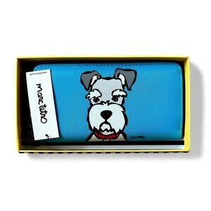 Marc Tetro Schnauzer Blue Zip Around Long Wallet